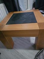 Houten salontafel met stenen blad, Huis en Inrichting, Tafels | Salontafels, Ophalen of Verzenden