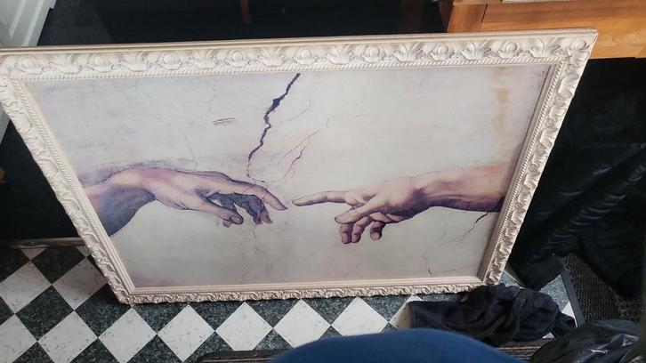 Reproductie van Michelangelo's 'De Schepping van Adam', Huis en Inrichting, Woonaccessoires | Schilderijen, Tekeningen en Foto's