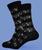 Heren sokken met muziek patroon, Kleding | Heren, Sokken en Kousen, Nieuw, Ophalen of Verzenden, Maat 39 t/m 42, Zwart
