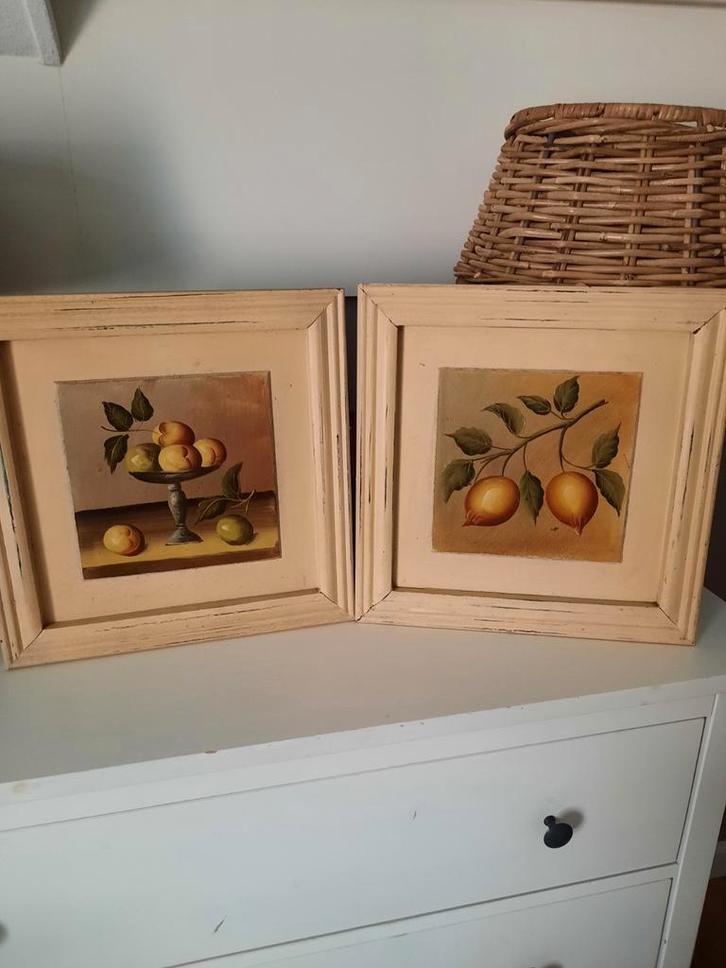 Brocante Citroen Tafereeltjes op HoutHoogte 35 cm breedte 35, Antiek en Kunst, Curiosa en Brocante, Ophalen