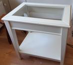 Tafeltje met glazen plaat, Huis en Inrichting, Minder dan 55 cm, Rond, Zo goed als nieuw, Hout