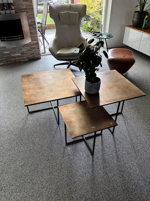 Richemond interiors salontafel Lio, set van 3 tafels, Huis en Inrichting, Tafels | Salontafels, Gebruikt, Minder dan 50 cm, 50 tot 100 cm