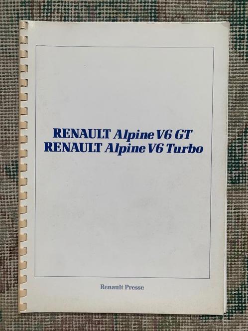 Persinformatie Renault Alpine V6 GT / Turbo Nederlands 1985, Boeken, Auto's | Folders en Tijdschriften, Zo goed als nieuw, Overige merken