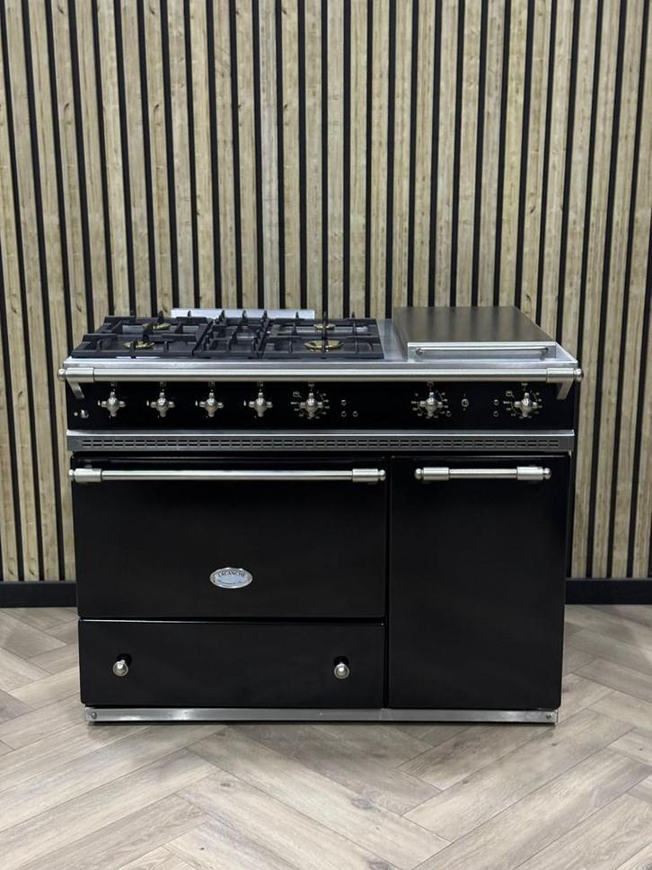 Luxe Lacanche Zwart + Teppanyaki + Hete Lucht, Witgoed en Apparatuur, Fornuizen, Gas, 4 kookzones, Grill, Ophalen of Verzenden