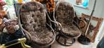 Twee rotan vintage manou draaifauteuils stoelen 70s, Ophalen