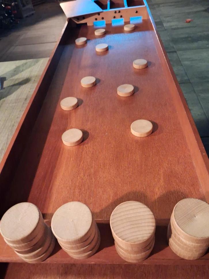 Homas s50 wedstrijd sjoelbak 2m compleet, Hobby en Vrije tijd, Gezelschapsspellen | Bordspellen, Zo goed als nieuw, Een of twee spelers