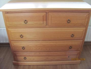 HOUTEN licht eiken DRESSOIR ladenkast DARIS 100x45x85 IZGS beschikbaar voor biedingen