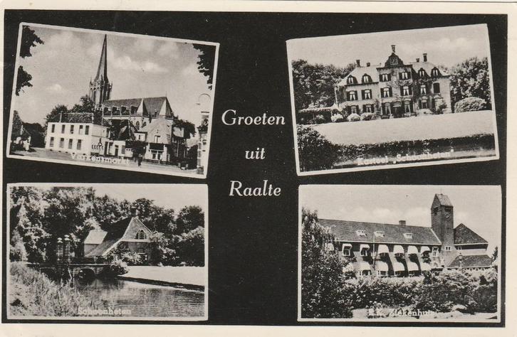 RAALTE Varkensmarkt Schoonheten Kasteel Ziekenhuis 1954, Verzamelen, Ansichtkaarten | Nederland, Gelopen, Overijssel, 1940 tot 1960