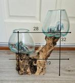 2 bokalen bokaal glas op hout zie foto nieuw, Huis en Inrichting, Ophalen, Nieuw