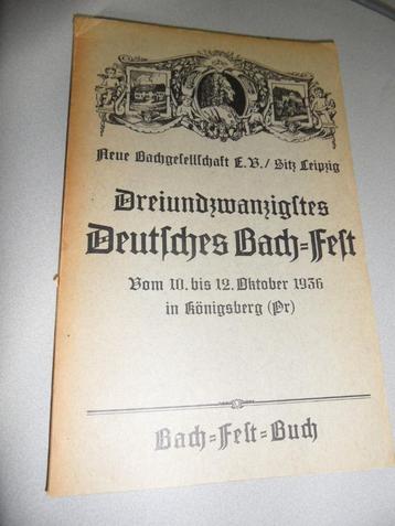 Boek: Bach-fest-buch, 23. Deutsches Bachfest. beschikbaar voor biedingen