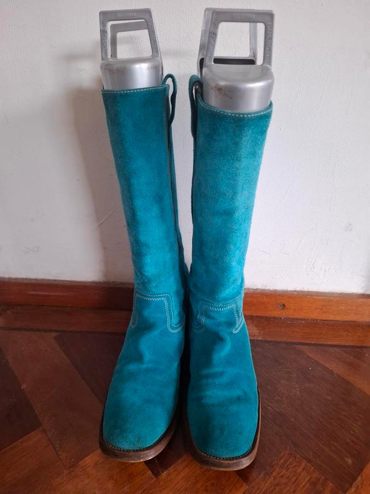 Paul Warmer Suede Laarzen - Maat 39.5, Kleding | Dames, Schoenen, Zo goed als nieuw, Hoge laarzen, Blauw, Ophalen of Verzenden