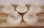Wedgwood Queen's Plain - 5 kop en schotels , Ophalen of Verzenden, Zo goed als nieuw, Wedgwood, Kop(pen) en/of Schotel(s)