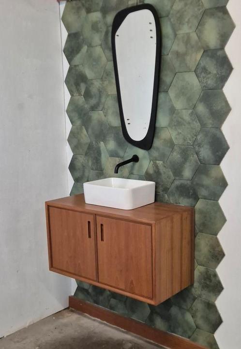 Mid-Century badkamer meubel, Huis en Inrichting, Badkamer | Badkamermeubels, Zo goed als nieuw, Minder dan 100 cm, 100 tot 150 cm