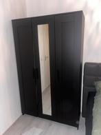 Zwarte kledingkast met spiegel, Huis en Inrichting, Ophalen, Overige materialen, 100 tot 150 cm, Zo goed als nieuw