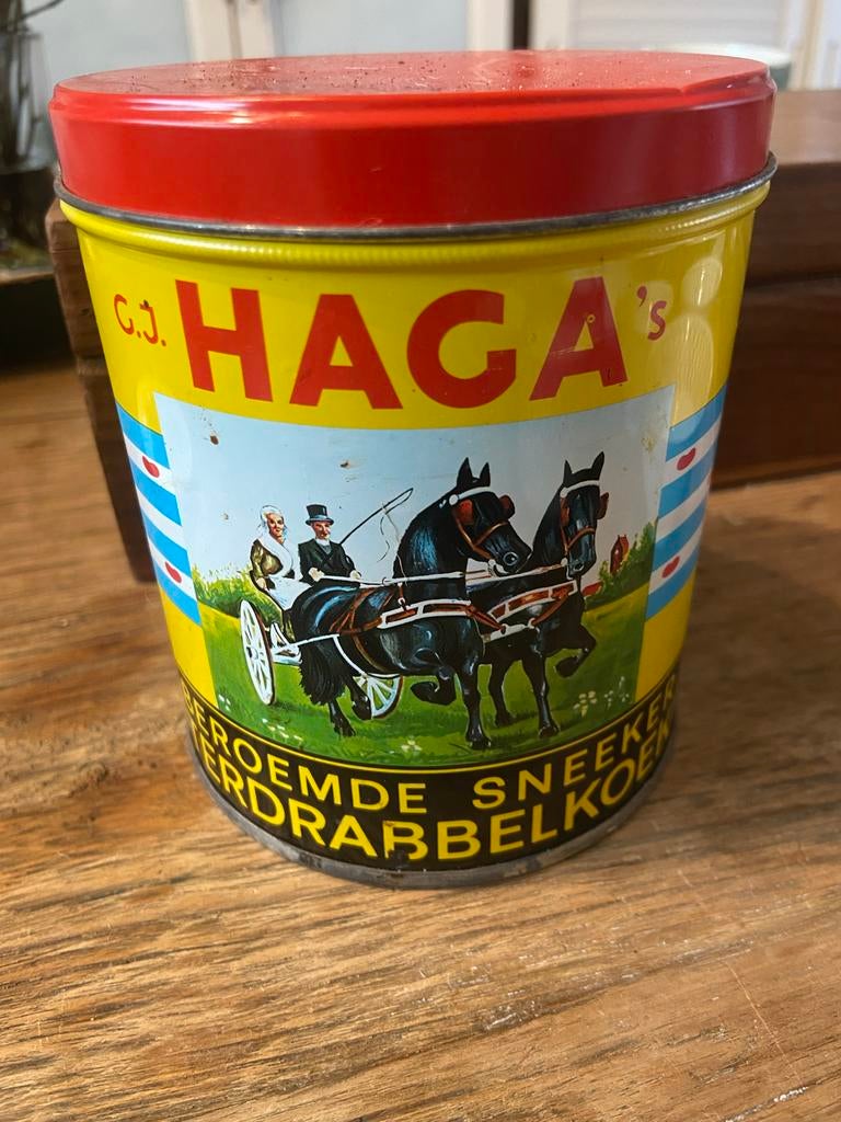 Vintage C.J. Haga's Sneeker Drabbelkoek Blik, Ophalen of Verzenden, Overige figuren, Gebruikt, Overige typen