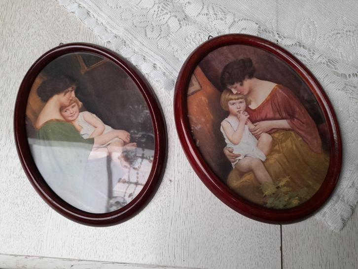 2 x antieke lijstjes, Antiek en Kunst, Antiek | Wandborden en Tegels, Ophalen of Verzenden