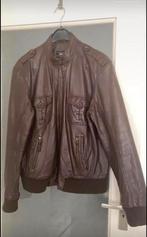 Bruine leren jas - Maat M, Ophalen of Verzenden, Gedragen, Maat 48/50 (M), Bruin