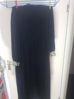 Zwarte Avondjurk 56 • Zilveren Borduursel • Chique, Galajurk, Maat 46/48 (XL) of groter, Nieuw, Ophalen of Verzenden