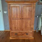 Teakhouten computerkast met deurtjes en lades., Huis en Inrichting, Kasten | Computermeubels, Ophalen, 70 tot 120 cm, Zo goed als nieuw