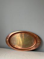 Vintage koperen ovalen art deco stijl dienblad l44cm, Ophalen of Verzenden, Zo goed als nieuw, Ovaal, Metaal