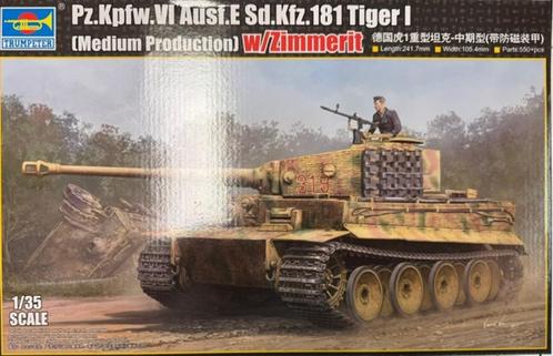 Coelianmodels, Trumpeter, 09539, Tiger I Mid, 1/35, € 44,99, Hobby en Vrije tijd, Modelbouw | Auto's en Voertuigen, Nieuw, Tank