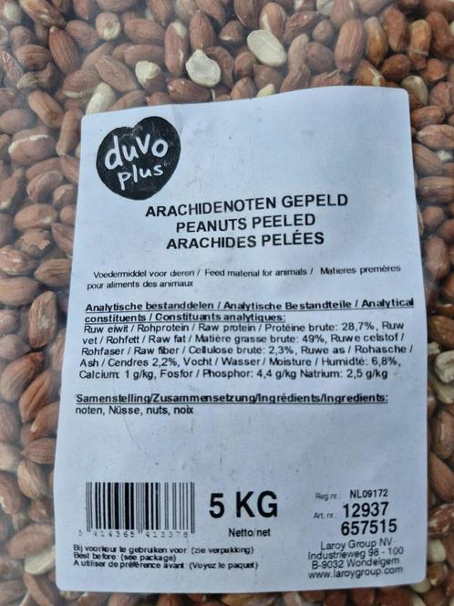 Duvo+ Gepelde pinda's 5KG, Dieren en Toebehoren, Vogels | Toebehoren, Nieuw, Eten en Drinken, Ophalen