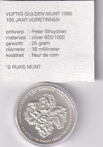 50 Gulden 1990 FDC met Kaartje en doosje, Postzegels en Munten, Munten | Nederland, Verzenden, Koningin Beatrix, Zilver, Losse munt