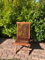 Teak houten tuinstoelen (4x), Ophalen, Zo goed als nieuw, Teakhout, Inklapbaar