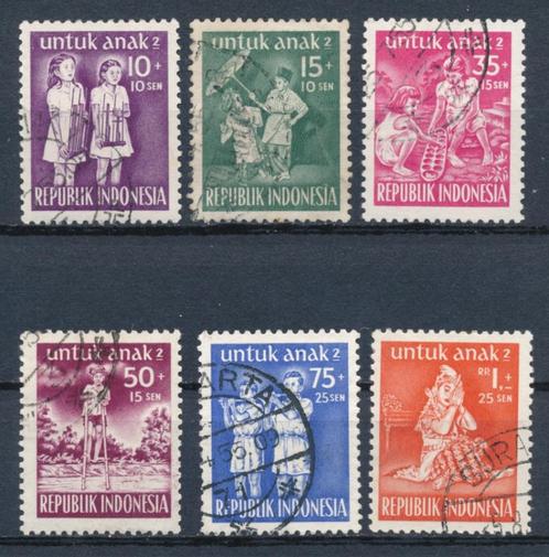 Indonesië 1954 mi: 128-133 zb: 127-132 Gebruikt [2041], Postzegels en Munten, Postzegels | Azië, Gestempeld, Zuidoost-Azië, Ophalen of Verzenden