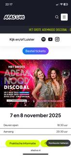4 golden circle tickets ademnood discobal 8-11, Drie personen of meer, Maart