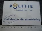 sticker politie brabant zuid-oost logo midden in samenleving, Verzenden, Zo goed als nieuw, Bedrijf of Vereniging