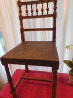 Antieke Henri II Stoel met Leer, Huis en Inrichting, Stoelen, Ophalen, Gebruikt, Bruin, Henri II