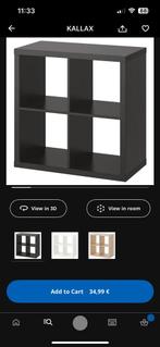 IKEA KALLAX Kast – Zwart, 2x2 Vakken, Huis en Inrichting, Ophalen, Gebruikt, Minder dan 150 cm, Minder dan 100 cm