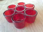 Rode waxinelichtjes 7 stuks, Ophalen of Verzenden, Overige materialen, Minder dan 25 cm