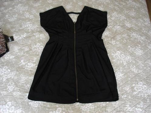 * Stoere zwarte ritsjurk lbd H&M, mt 40 *, Kleding | Dames, Jurken, Gedragen, Maat 38/40 (M), Zwart, Boven de knie, Verzenden