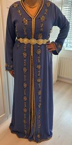 Blauwe Takshita Jurk met Gouden Details, Maat 38/40 (M), Blauw, Ophalen of Verzenden, Zo goed als nieuw