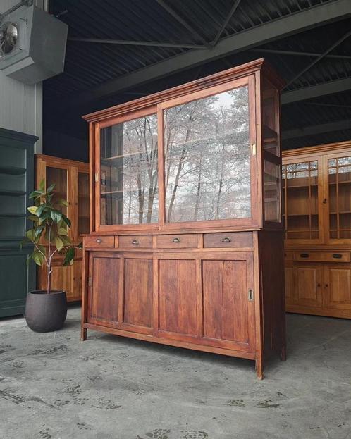 Antieke Buffetkast | Zijkant glas | Vitrinekast Teak  #1664, Antiek en Kunst, Antiek | Meubels | Kasten, Ophalen of Verzenden
