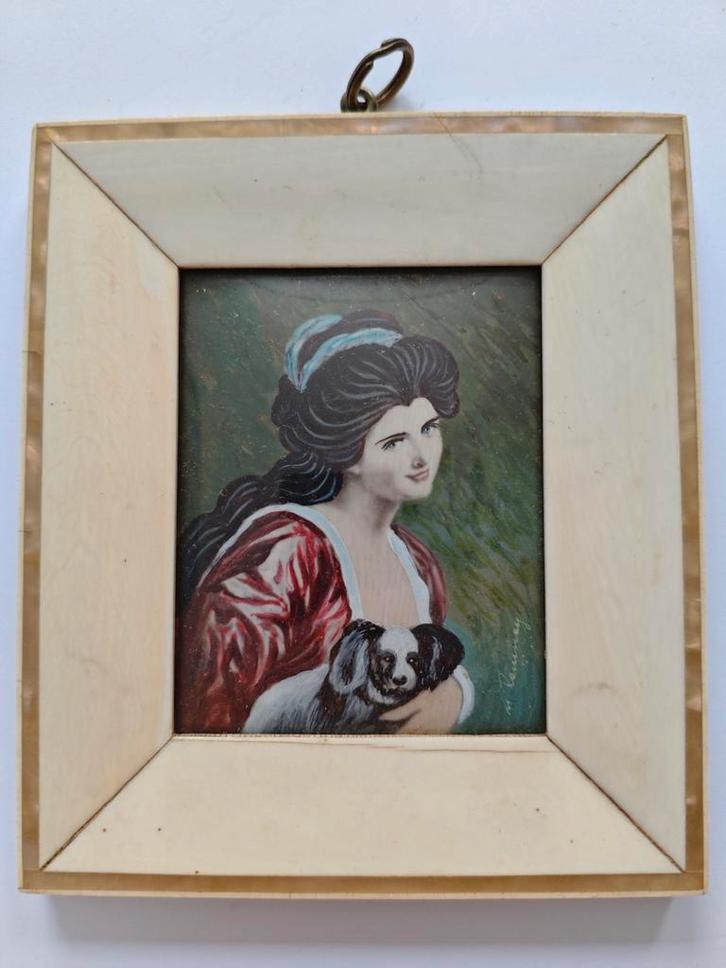 T3 Schilderijtje Lady Hamilton, Antiek en Kunst, Kunst | Schilderijen | Klassiek, Ophalen of Verzenden