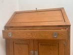 Massief Eiken Secretaire met Stoere Details, Ophalen, Gebruikt, 100 tot 150 cm, Eikenhout