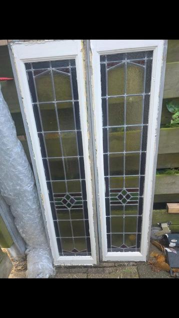 Glas in lood kozijnen 22 x 108 cm (2 Stuks)  beschikbaar voor biedingen