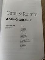 Getal & Ruimte 2 havo(vwo) deel 2, Boeken, Schoolboeken, Ophalen of Verzenden, Zo goed als nieuw, HAVO, Wiskunde A