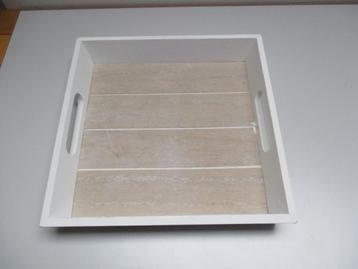 Houten schaal - dienblad - kaarsenplateau 24 x 24 cm beschikbaar voor biedingen