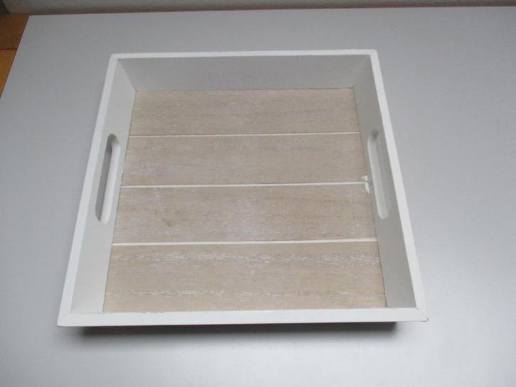 Houten schaal - dienblad - kaarsenplateau 24 x 24 cm, Huis en Inrichting, Woonaccessoires | Schalen en Manden, Zo goed als nieuw