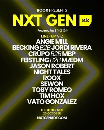 2 kaartjes NXT GEN ADE zaterdag 25 oktober Amsterdam beschikbaar voor biedingen