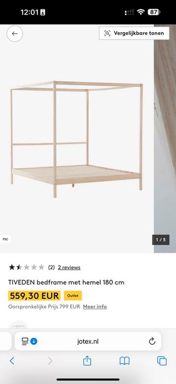 Jotex TIVEDEN bedframe met hemel 180 cm beschikbaar voor biedingen