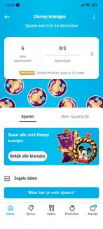 Disney kransen zegels AH 6 volle kaarten, Verzamelen, Disney, Ophalen, Overige figuren, Plaatje of Poster