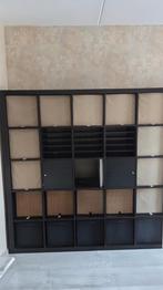 IKEA Kallax Kast 5x5 Zwartbruin, Ophalen, Gebruikt, 150 tot 200 cm, Modern