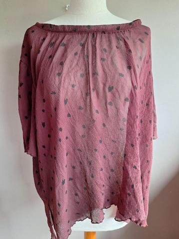Nieuwe bordeaux rode stretch top print van Ichi, maat L beschikbaar voor biedingen