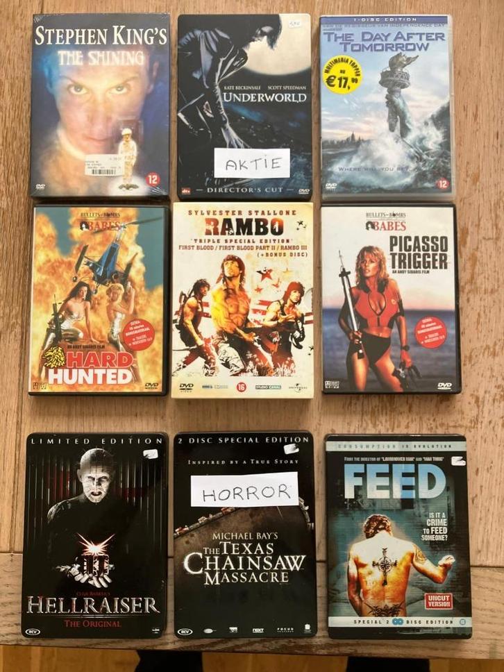 DVD: horror en actie, Cd's en Dvd's, Dvd's | Horror, Zo goed als nieuw, Overige genres, Vanaf 16 jaar, Ophalen of Verzenden