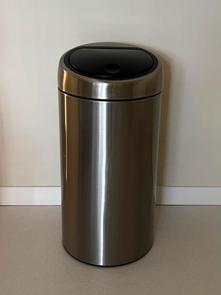Branbantia Twin Bin 2 x 20 liter mat RVS, Huis en Inrichting, Woonaccessoires | Prullenbakken, Gebruikt, Rvs, 75 cm of meer, 40 liter of meer